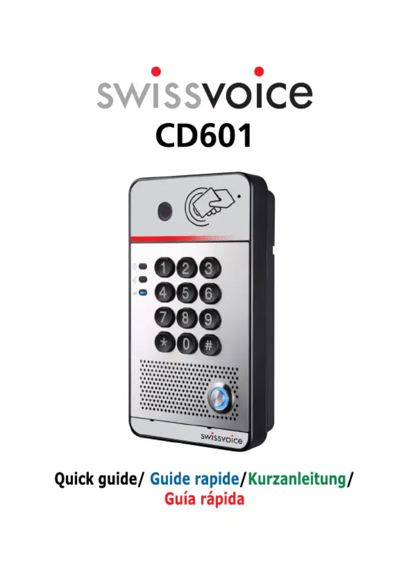 Page n°1 - Manuel utilisateur Swissvoice CD601