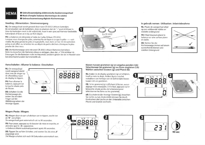Page n°1 - Manuel utilisateur Hema 80.85.2058