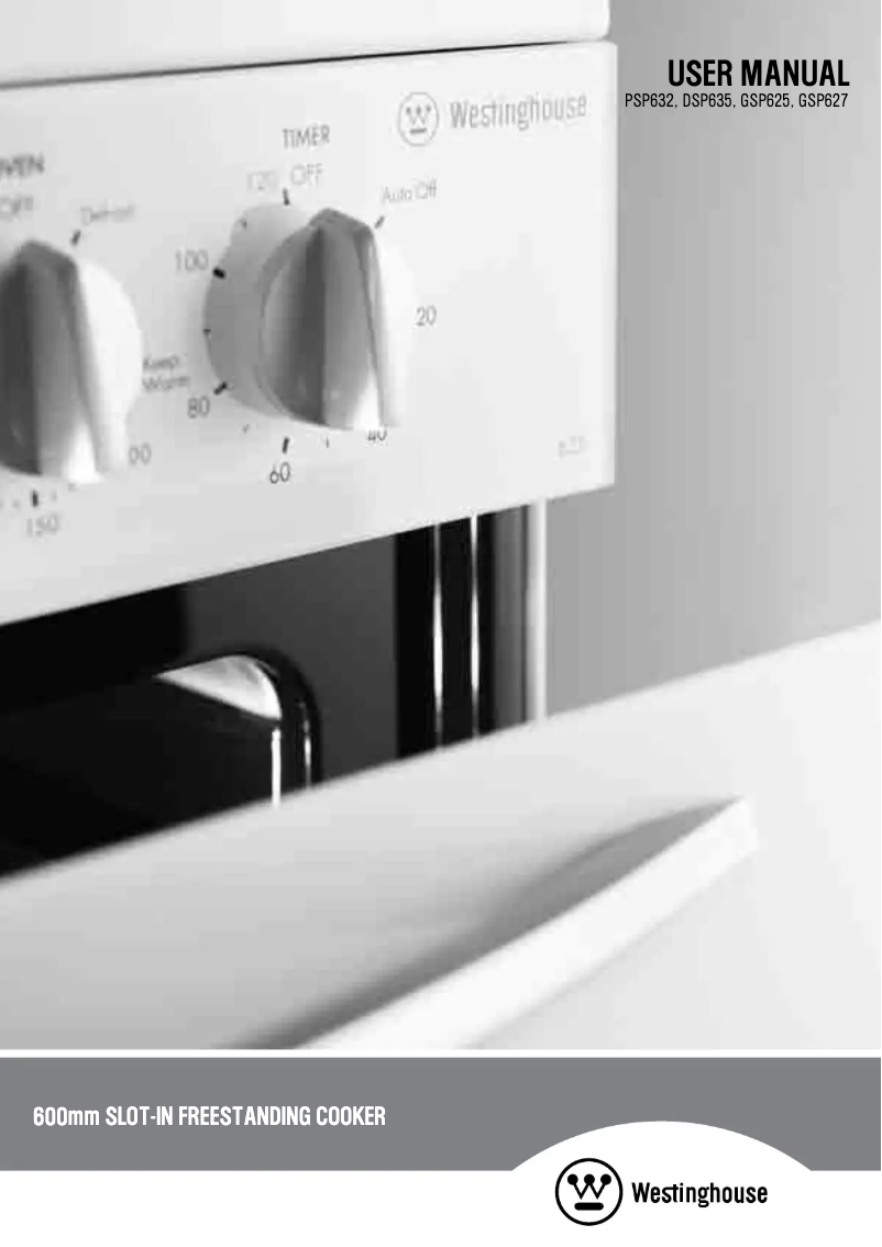 Page n°1 - Manuel utilisateur Westinghouse GSP625W