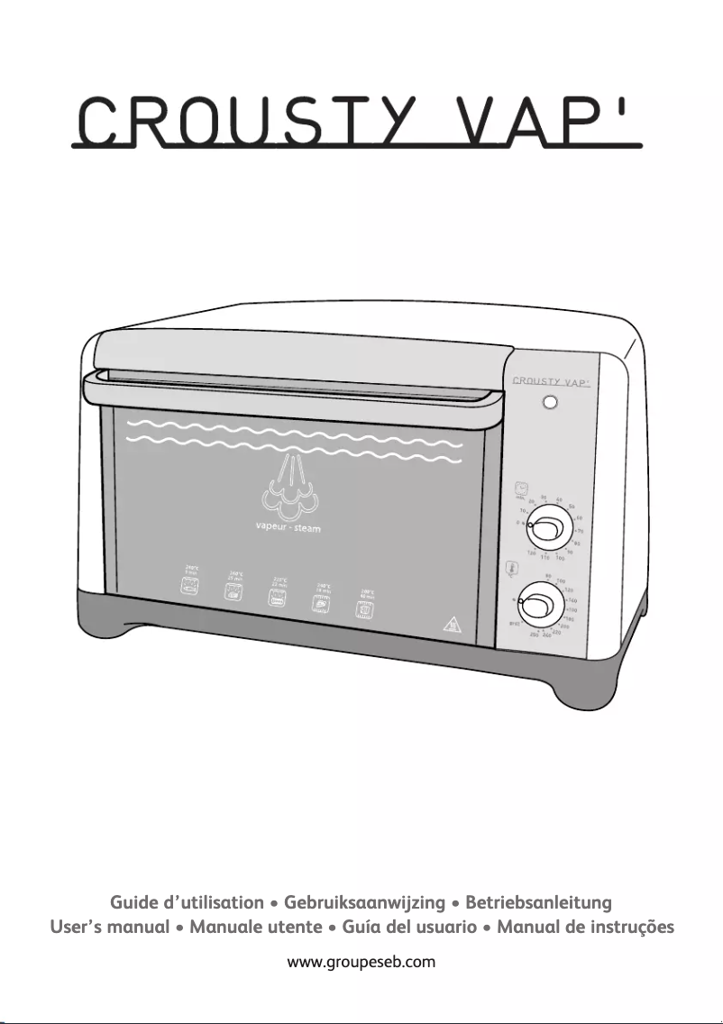 Page n°1 - Manuel utilisateur Tefal Crousty Vap OV1560