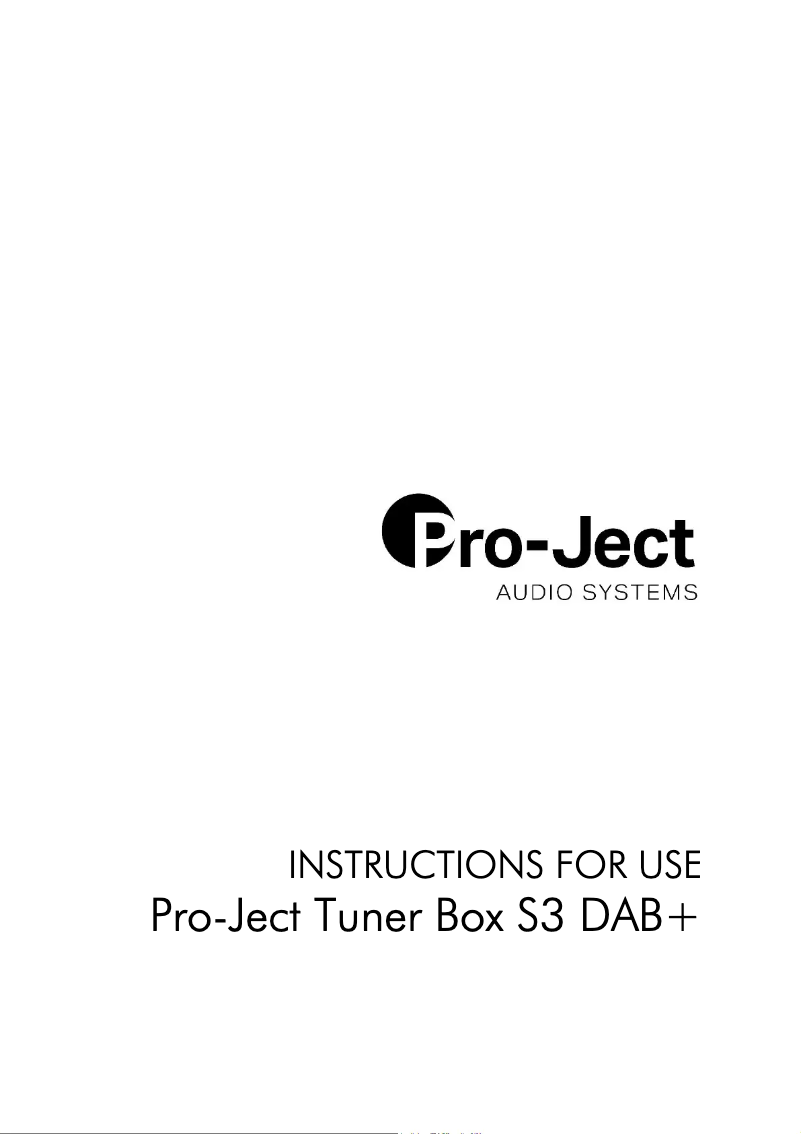 Page 1 de la notice Manuel utilisateur Pro-Ject Tuner Box S3 DAB+
