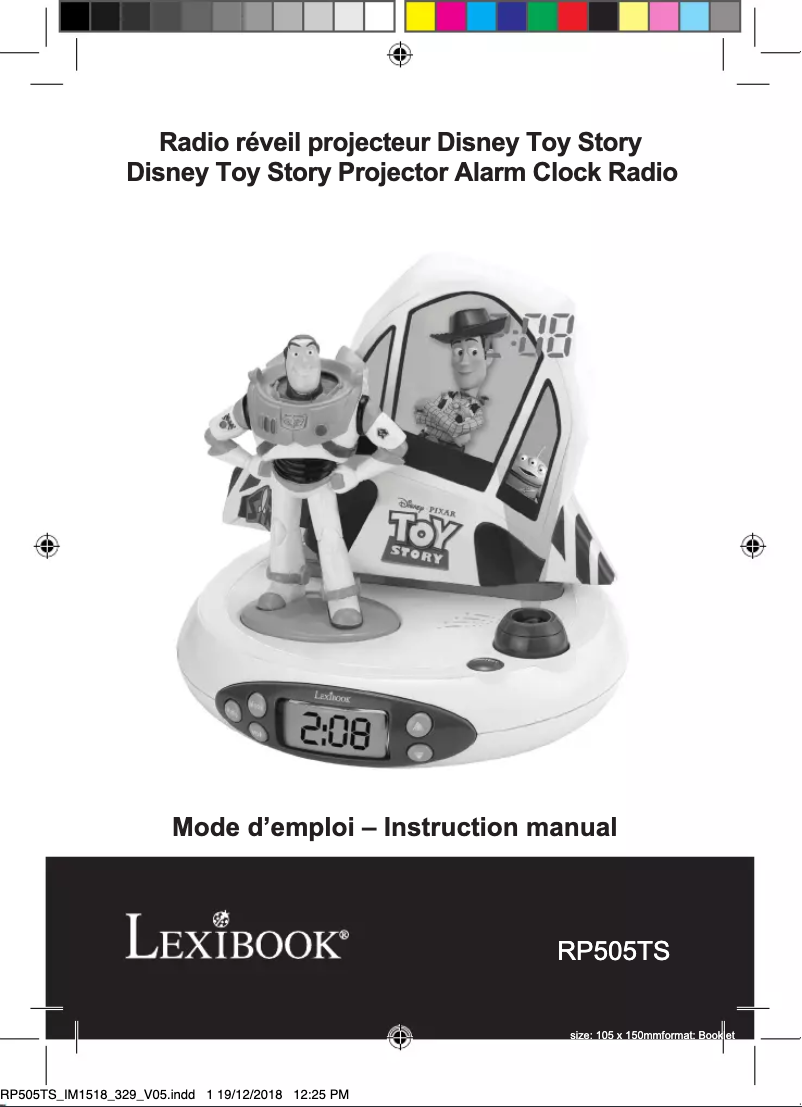 Page 1 de la notice Manuel utilisateur Lexibook Disney Toy Story RP505TS