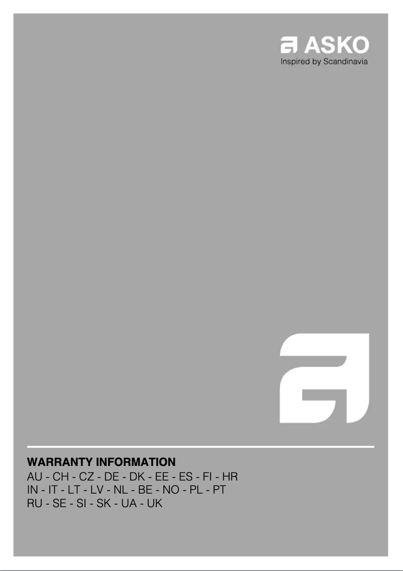 Page n°1 - Manuel utilisateur Asko ODW61SS0