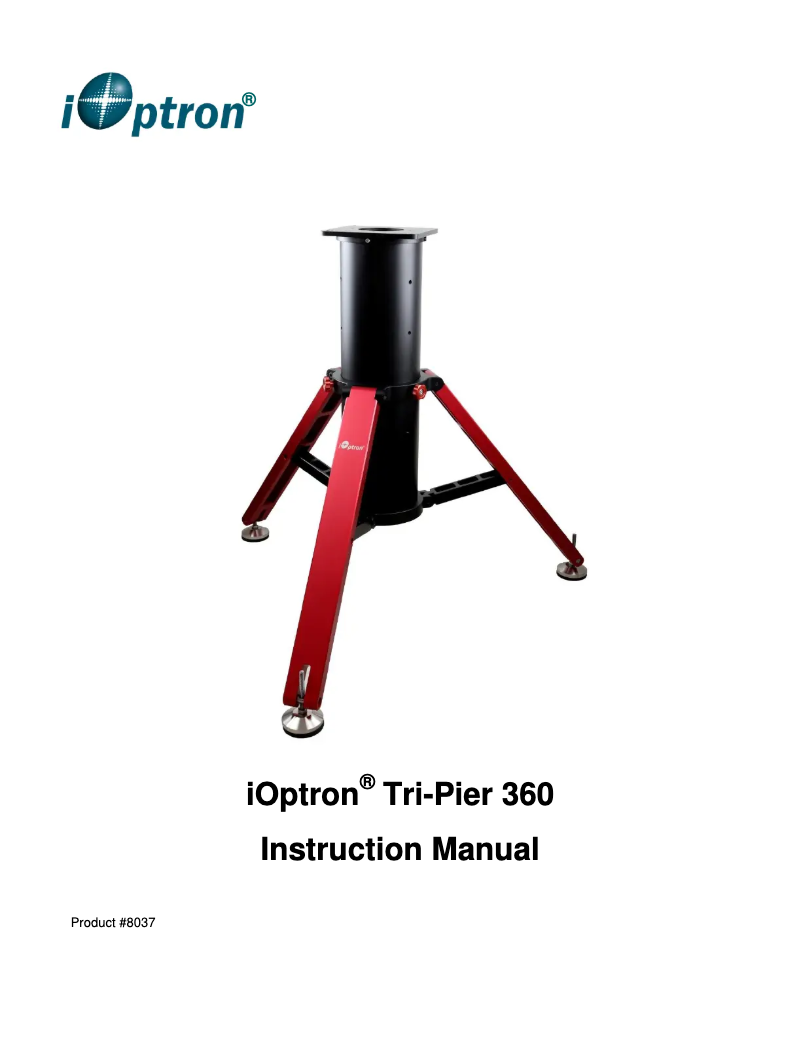 Page n°1 - Manuel utilisateur iOptron Tri-Pier 360