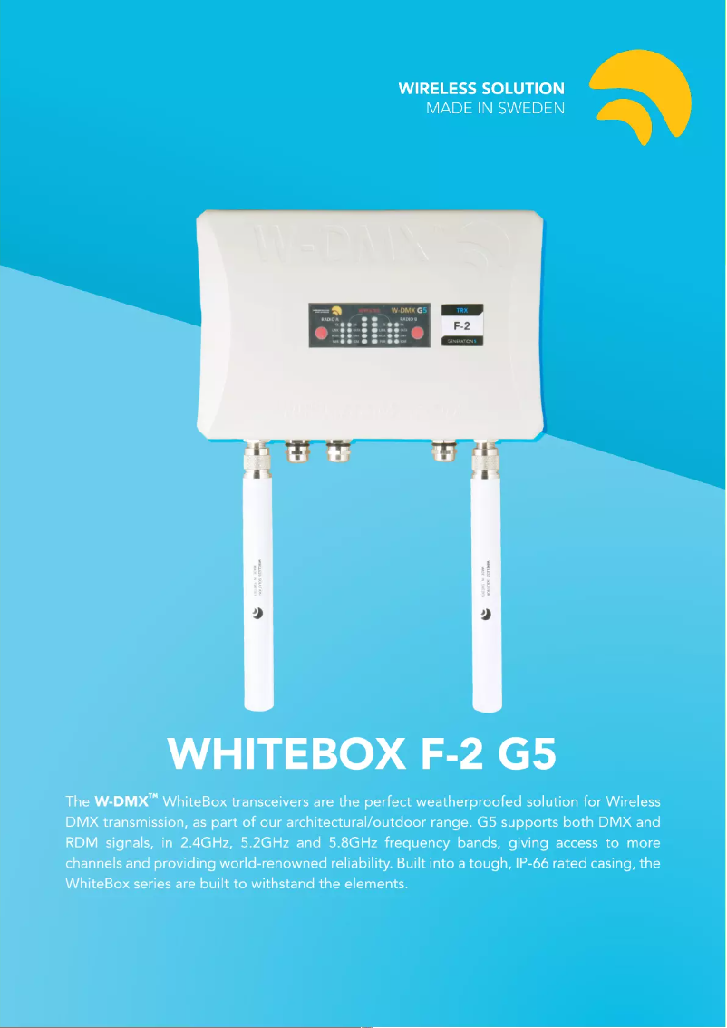 Page 1 de la notice Fiche technique Wireless Solution WhiteBox F-2 G5