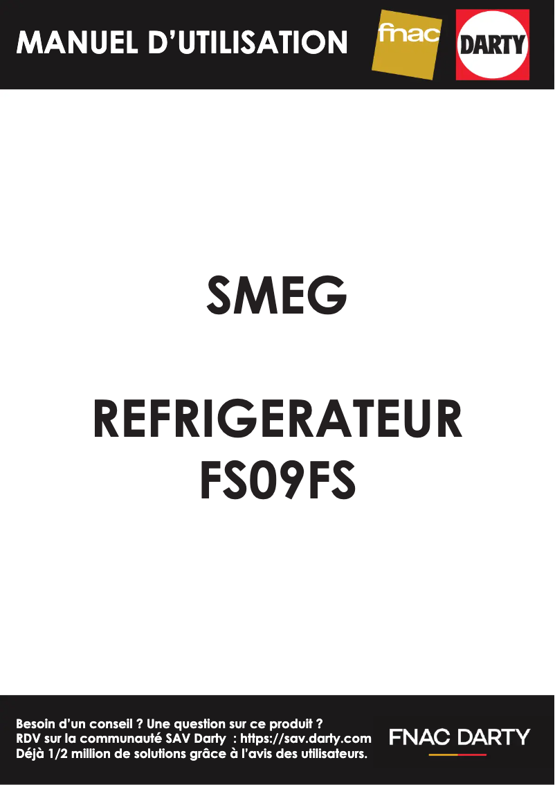 Page 1 de la notice Manuel utilisateur Smeg FS09FS