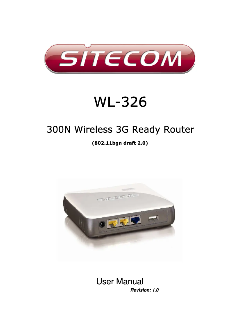 Page n°1 - Manuel utilisateur Sitecom WL-326