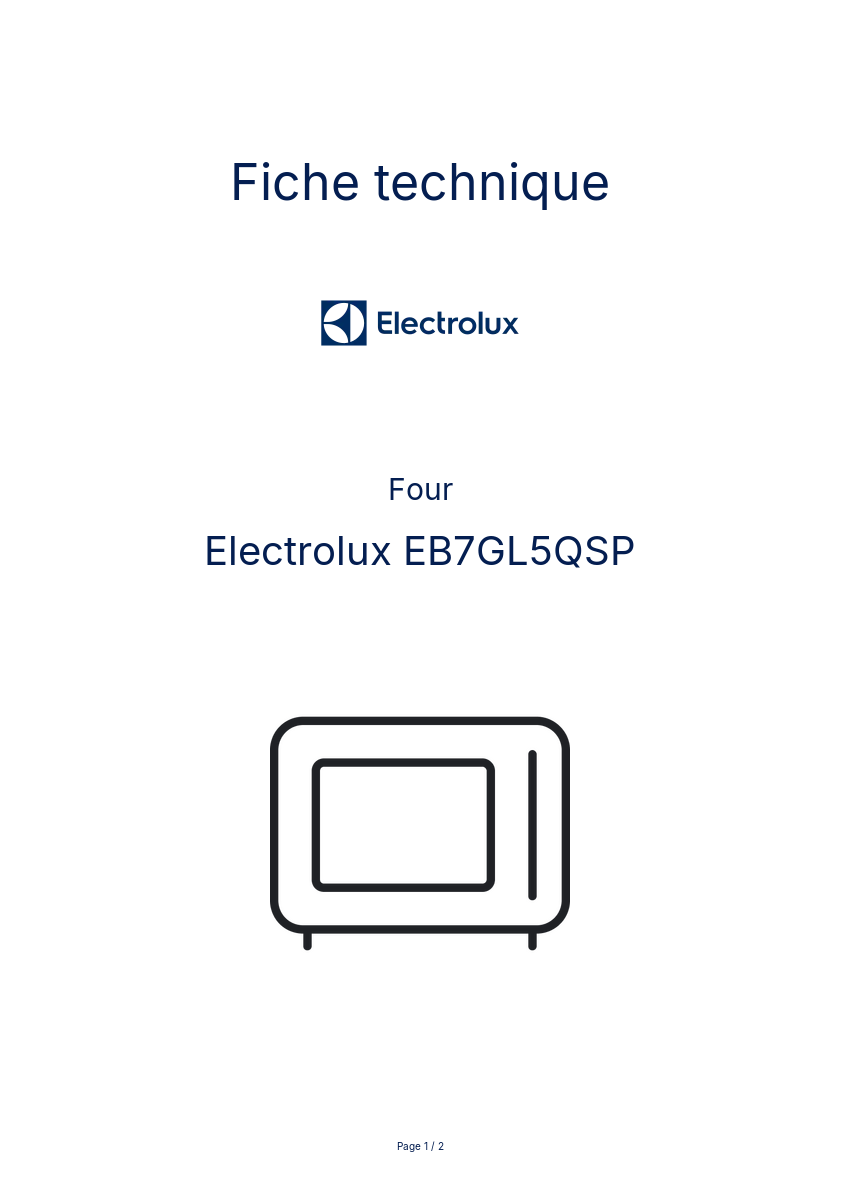 Image de la première page du manuel de l'appareil EB7GL5QSP