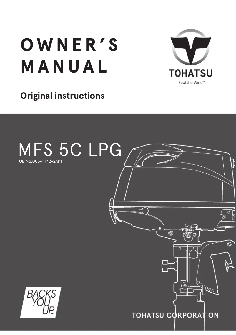 Page 1 de la notice Manuel utilisateur Tohatsu MFS5C LPG
