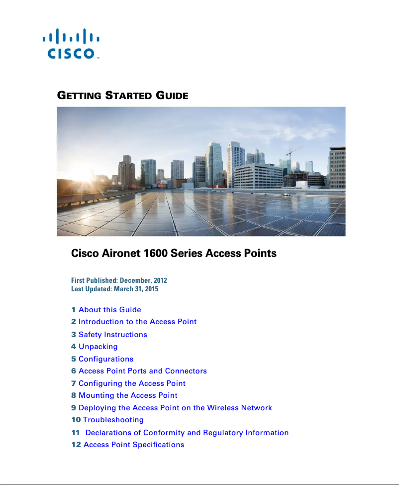 Page 1 de la notice Manuel utilisateur Cisco Aironet 1600e