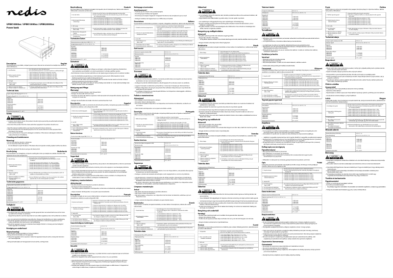 Page 1 de la notice Manuel utilisateur Nedis UPBK15000BK