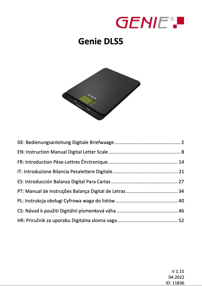 Image de la première page du manuel de l'appareil DLS 5