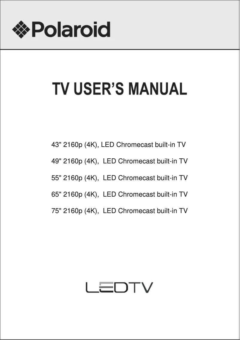 Page 1 de la notice Manuel utilisateur Polaroid 65GSR4100KN