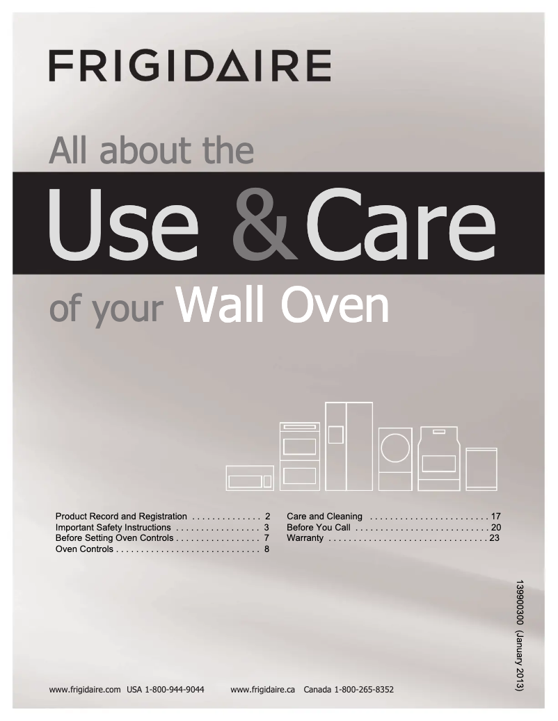 Page 1 de la notice Manuel utilisateur Frigidaire FFET2725PB