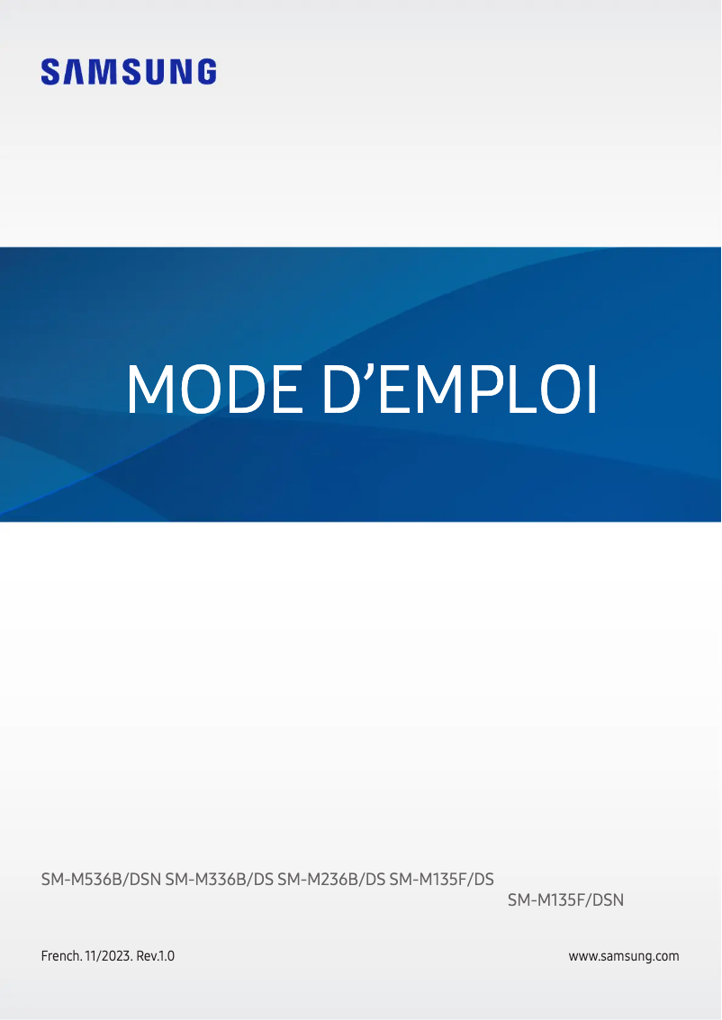 Page 1 de la notice Manuel utilisateur Samsung Galaxy M23