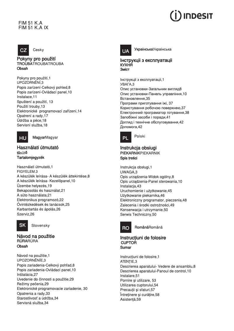 Image de la première page du manuel de l'appareil FIM 51 K.A (WH) (EE)