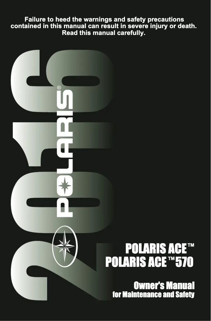 Page 1 de la notice Manuel utilisateur Polaris ACE 570 SP (2016)
