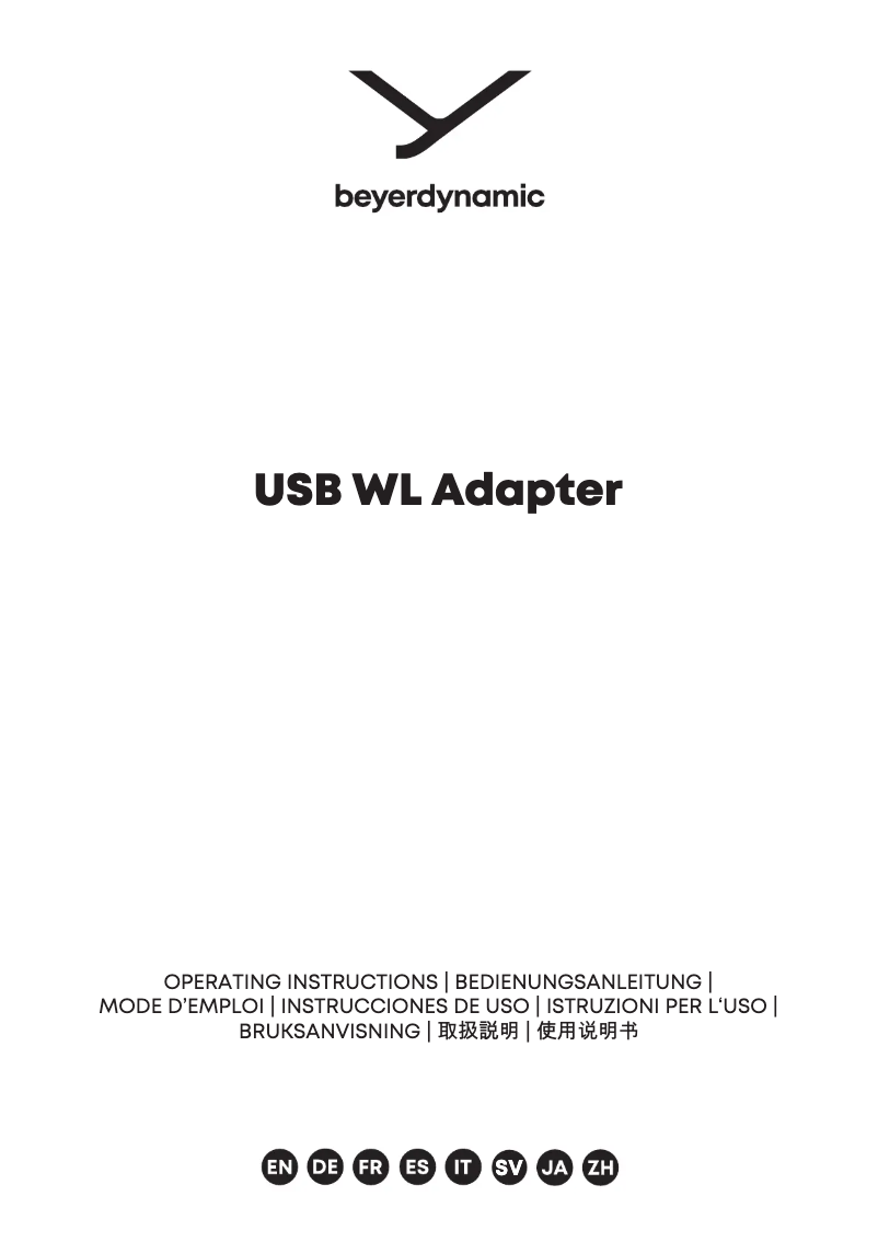 Página 1 del manual Manual de usuario Beyerdynamic USB WL Adapter