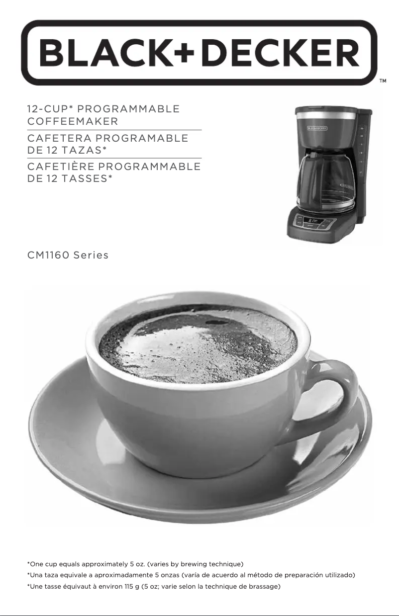 Página 1 del manual Manual de uso y mantenimiento Black & Decker CM1160