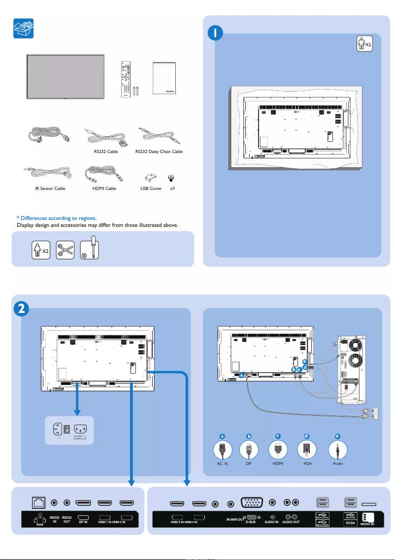 Page n°1 - Guide de démarrage rapide Philips Signage Solutions 65BDL3050Q