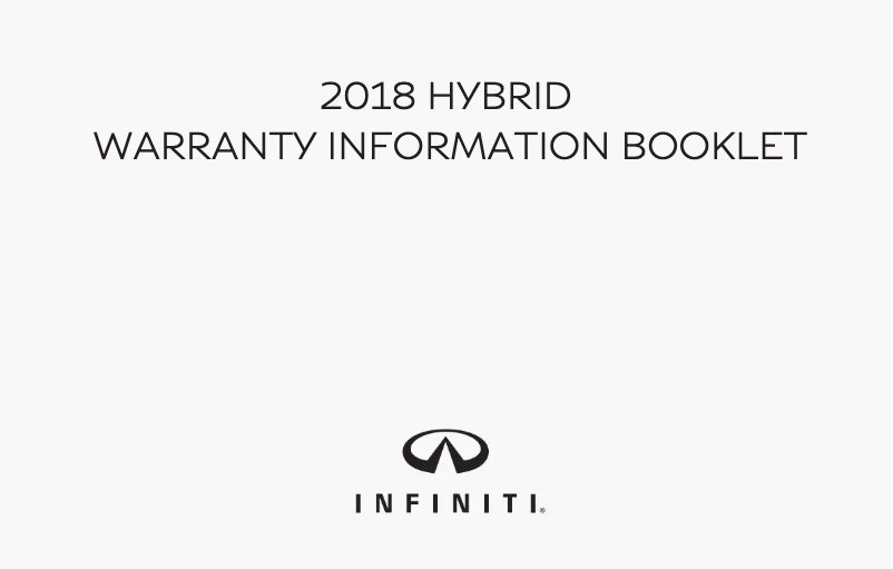 Página 1 del manual Información de garantía Infiniti Q50 Hybrid (2018)