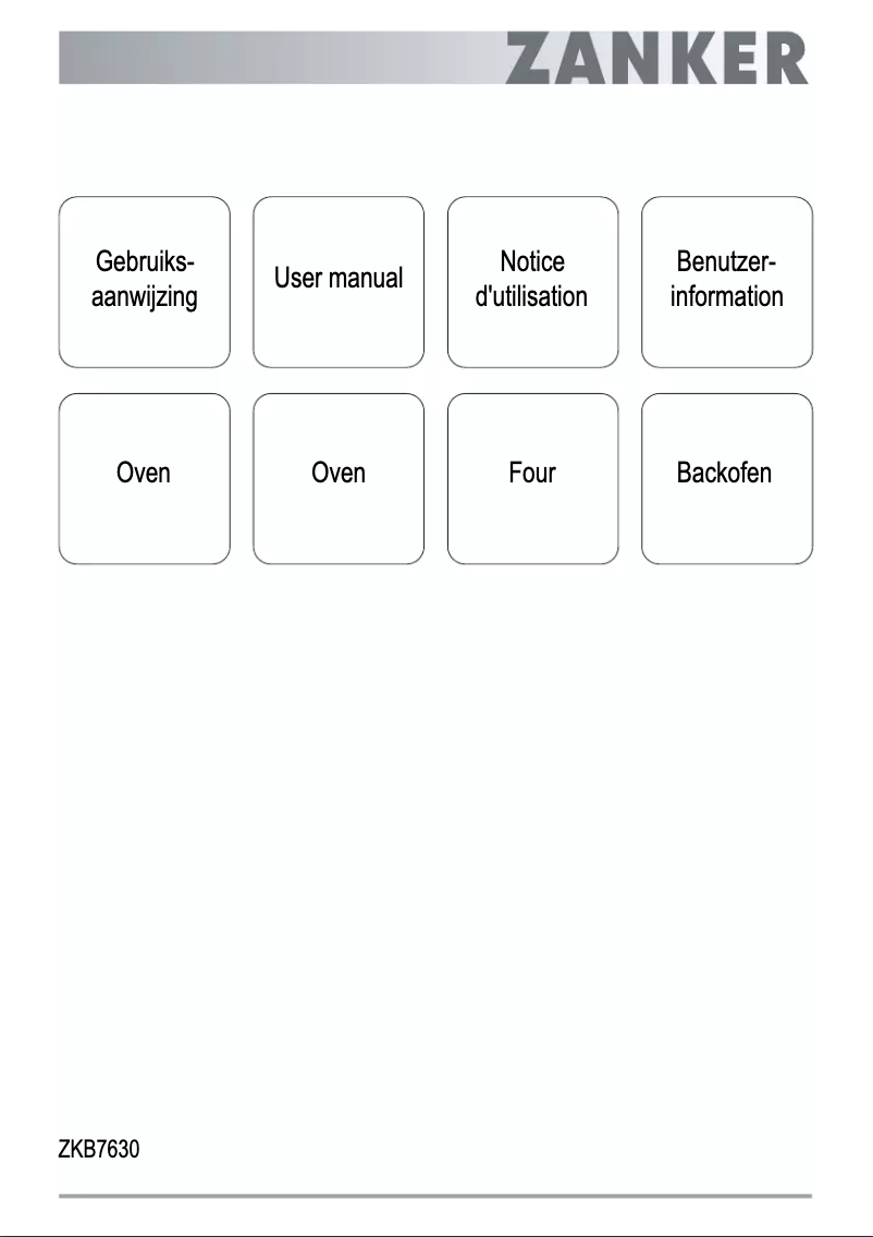 Page 1 de la notice Manuel utilisateur Zanker ZKB7630