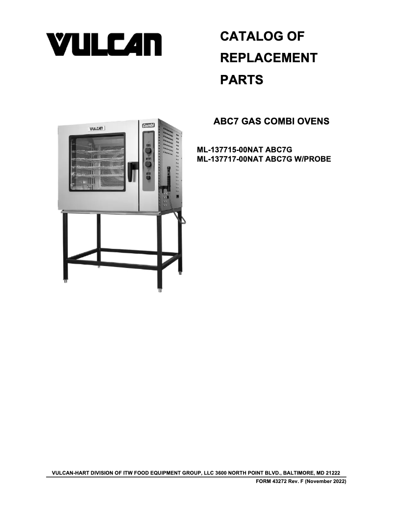 Page 1 de la notice Catalogue Vulcan ABC7G-P