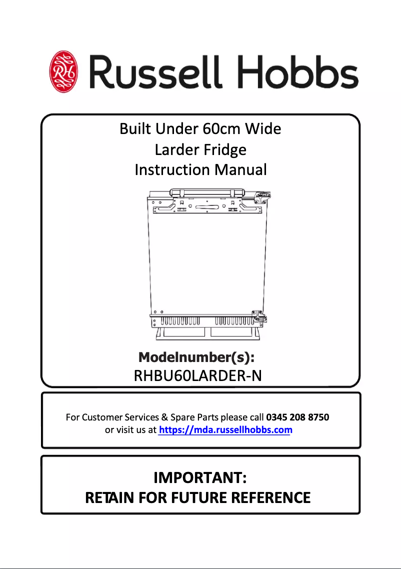 Page n°1 - Manuel utilisateur Russell Hobbs RHBU60LARDER-N