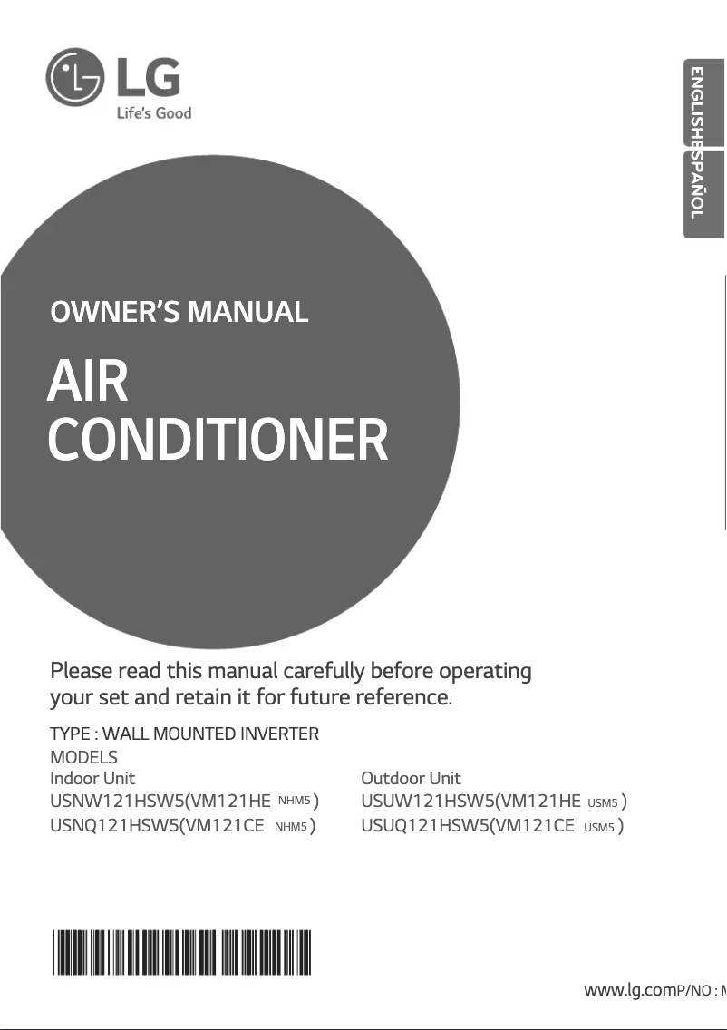 Page 1 de la notice Manuel utilisateur LG VM121HE