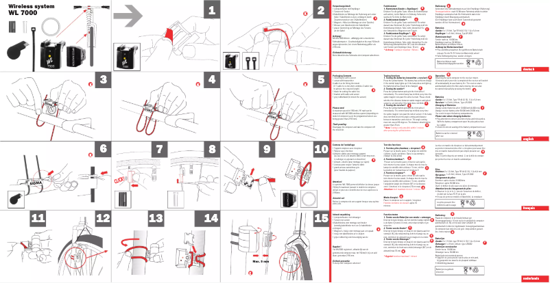 Page 1 de la notice Manuel utilisateur Sigma WL 7000