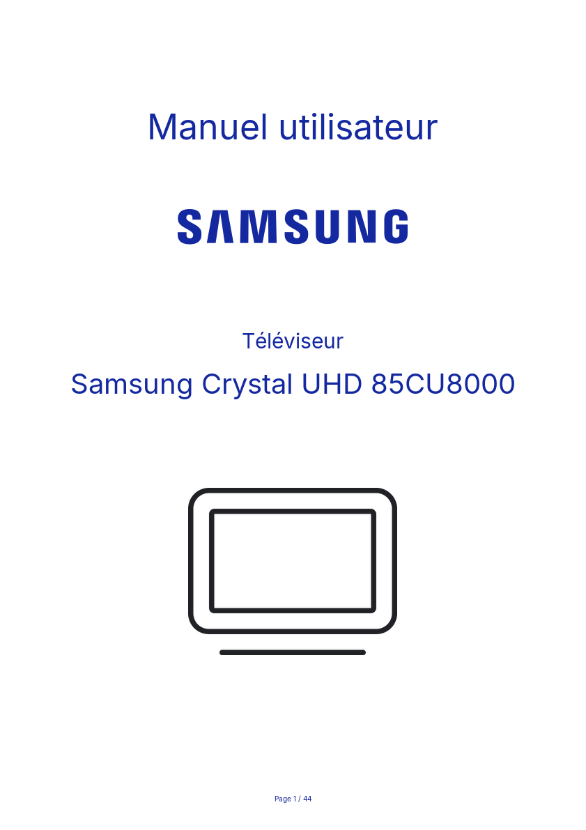 Image de la première page du manuel de l'appareil Crystal UHD 85CU8000
