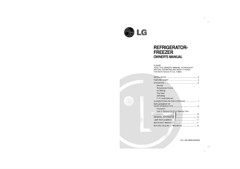 Página 1 del manual Manual de usuario LG GR-282SVF