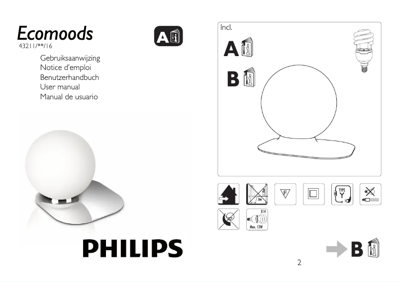 Page 1 de la notice Manuel utilisateur Philips Ecomoods 432113116