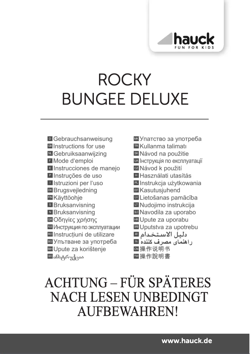 Page 1 de la notice Manuel utilisateur Hauck Rocky