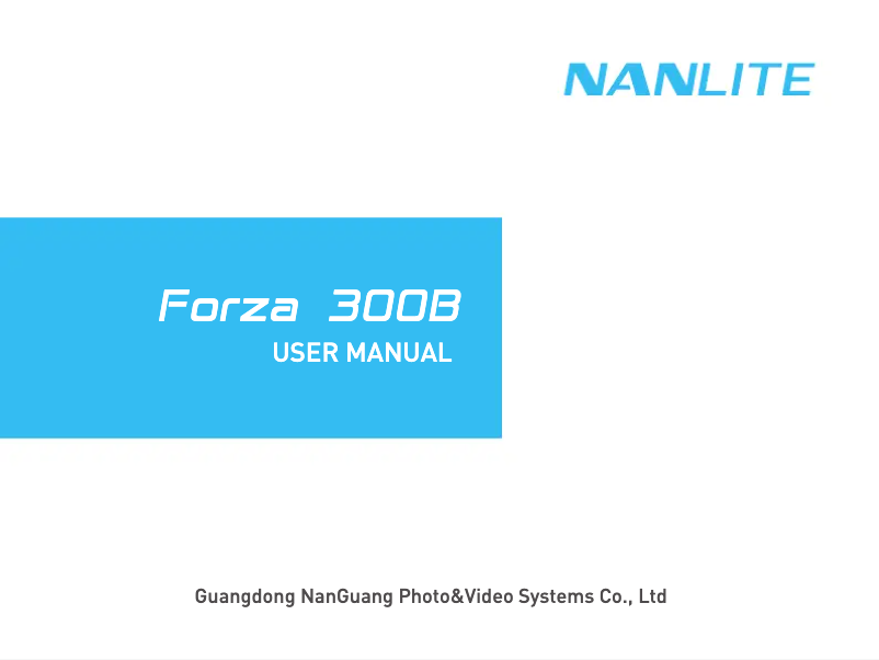 Image de la première page du manuel de l'appareil Forza 300B