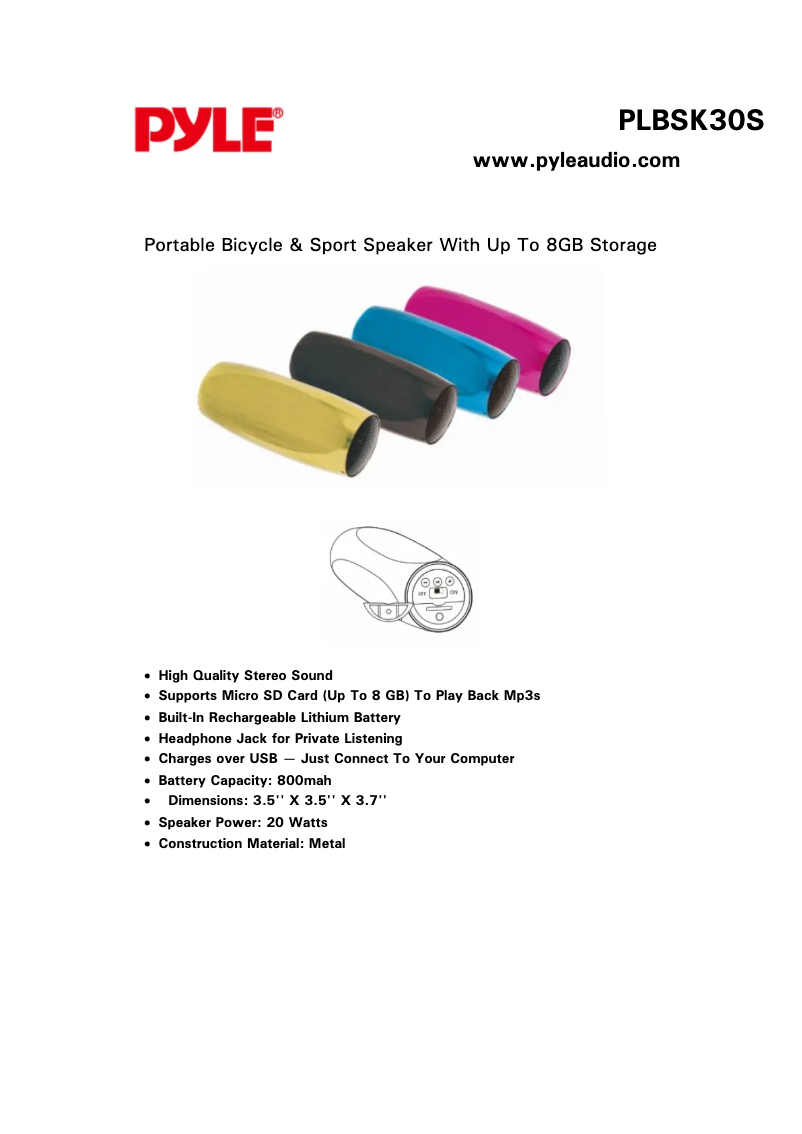 Image de la première page du manuel de l'appareil PLBSK30S