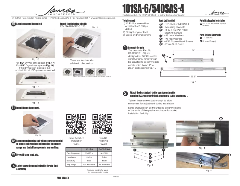 Page 1 de la notice Manuel utilisateur James 540SAS-4
