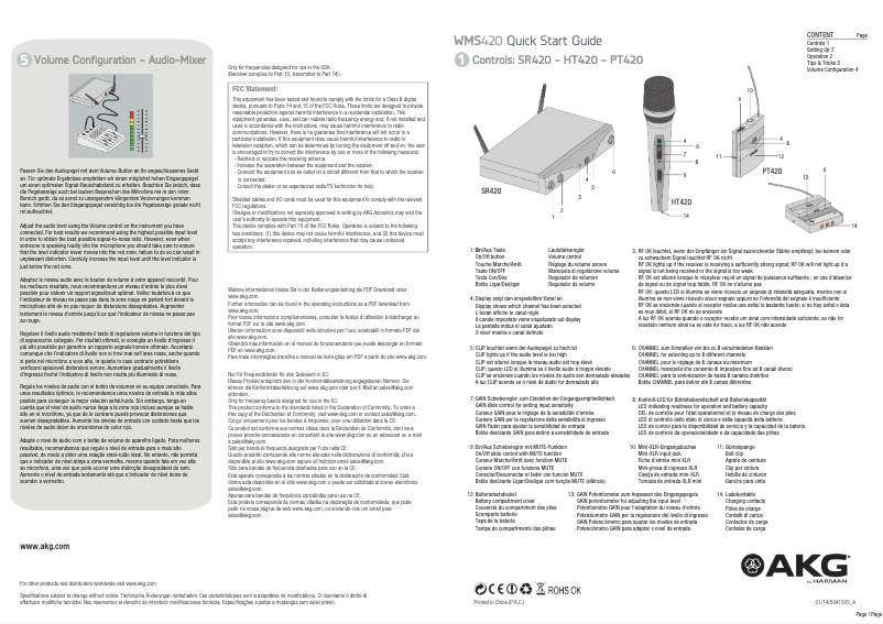 Page 1 de la notice Guide de démarrage rapide AKG HT420