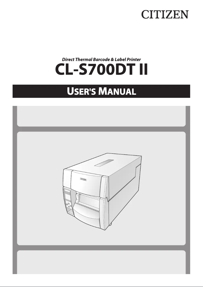 Page 1 de la notice Manuel utilisateur Citizen CL-S700DT II