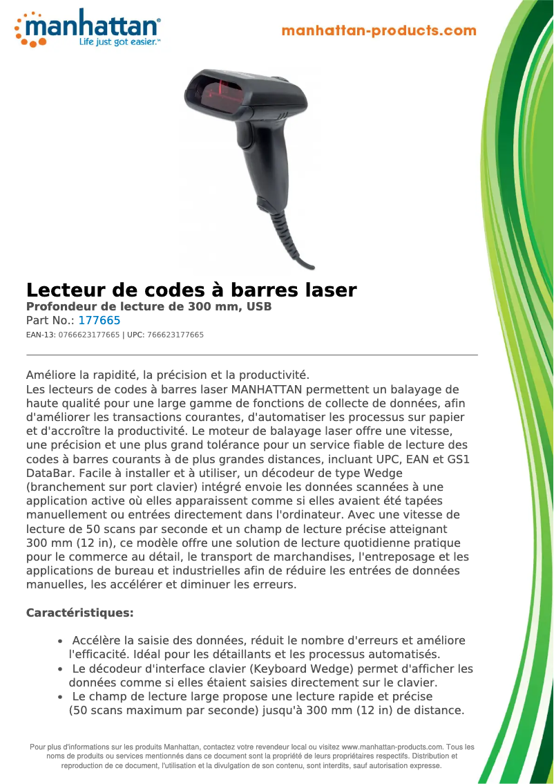 Page n°1 - Fiche technique Manhattan 177665