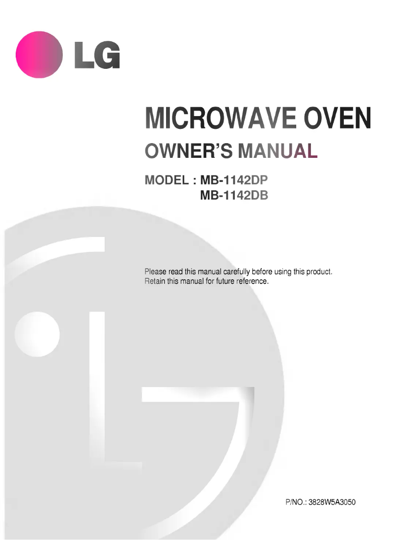 Image de la première page du manuel de l'appareil MH-1142DP