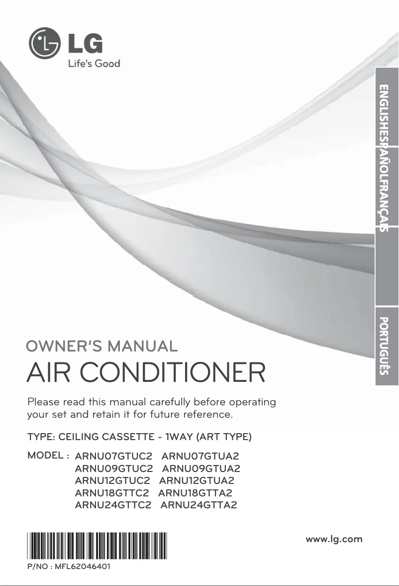 Page 1 de la notice Guide d'installation LG ARNU09GTUC2