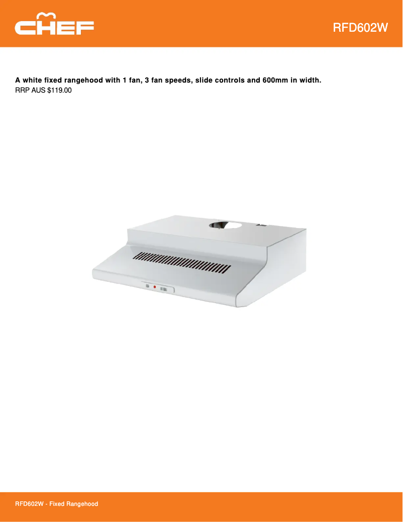 Image de la première page du manuel de l'appareil RFD602W