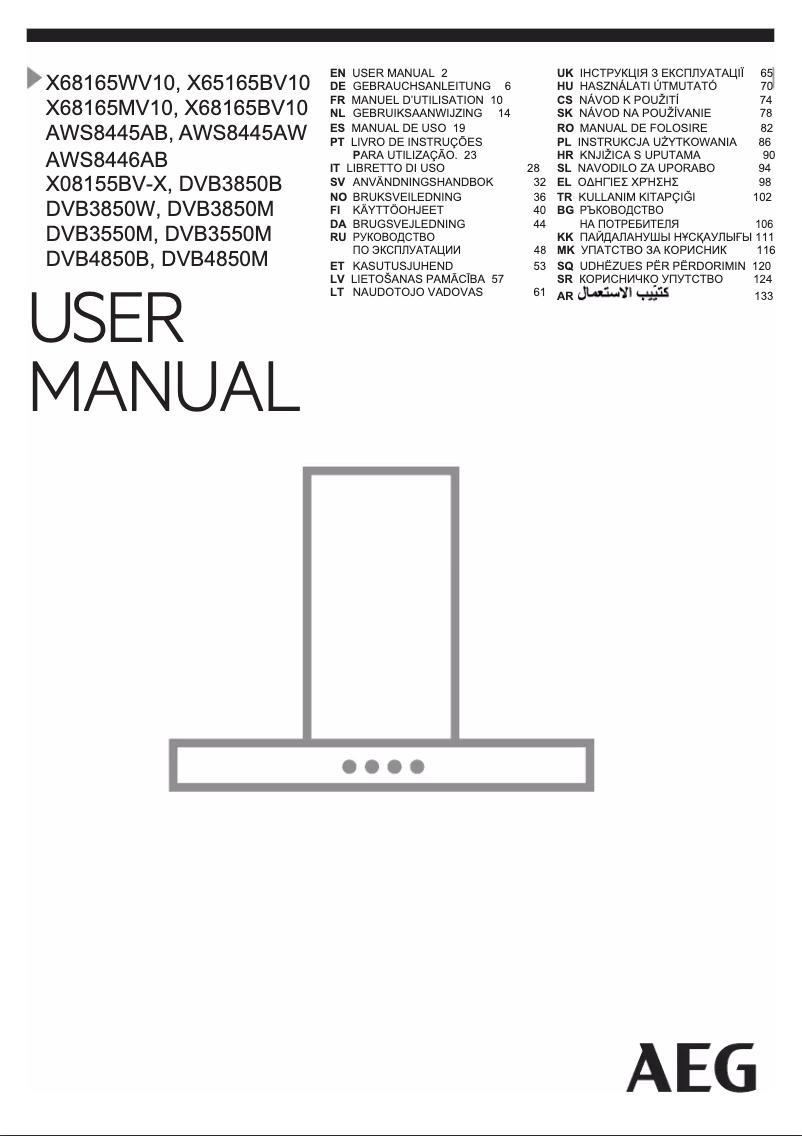 Page n°1 - Manuel utilisateur AEG AWS8446AB