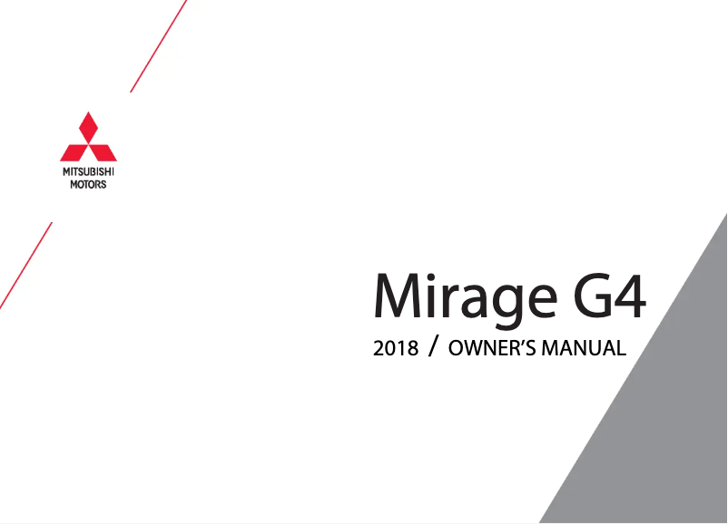 Page 1 de la notice Manuel utilisateur Mitsubishi Mirage G4 (2018)