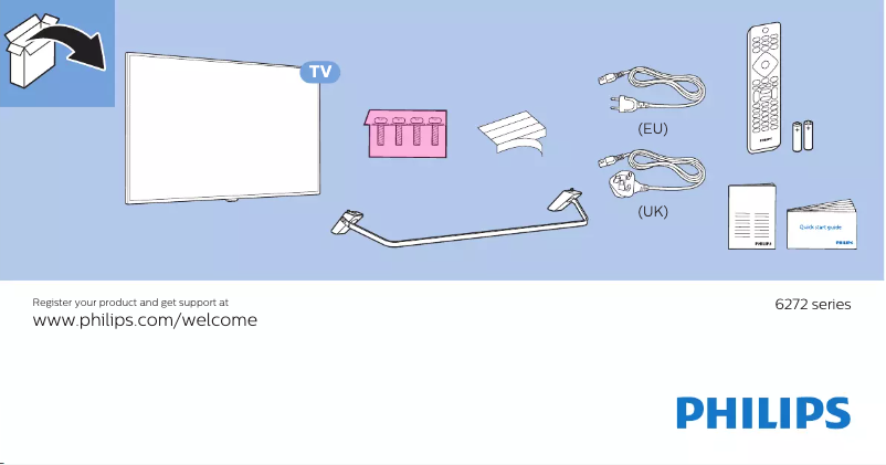 Page 1 de la notice Guide de démarrage rapide Philips 50PUS6272