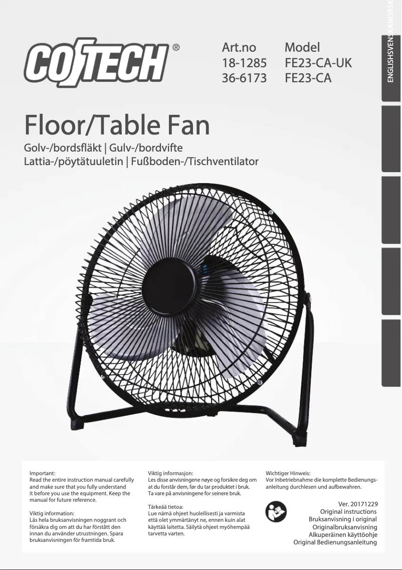 Página 1 del manual Manual de usuario Cotech FE23-CA