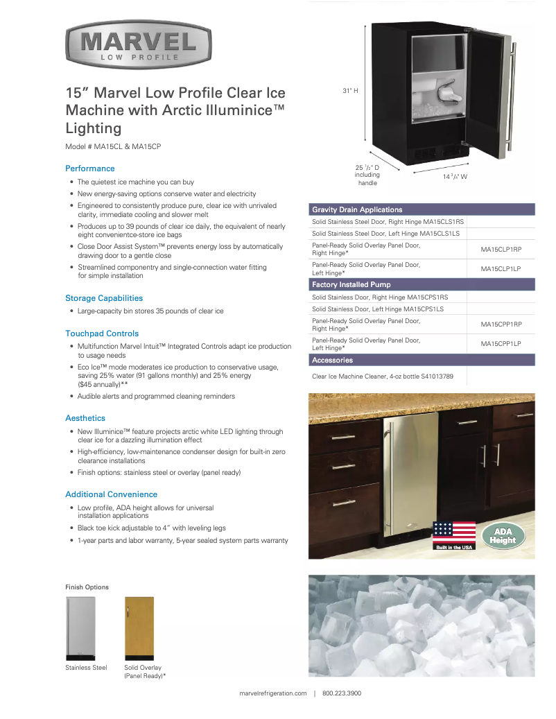 Page n°1 - Manuel utilisateur Marvel MA15CL1L