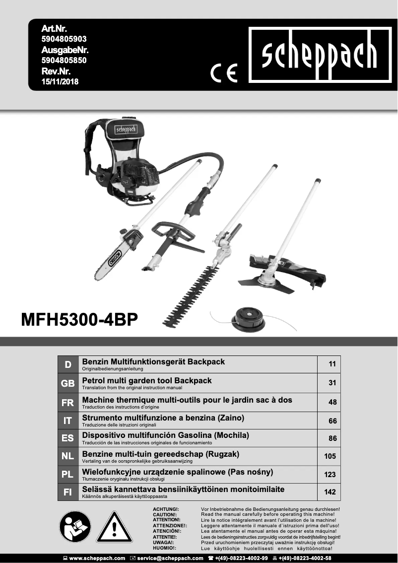 Page n°1 - Manuel utilisateur Scheppach MFH3300-4P