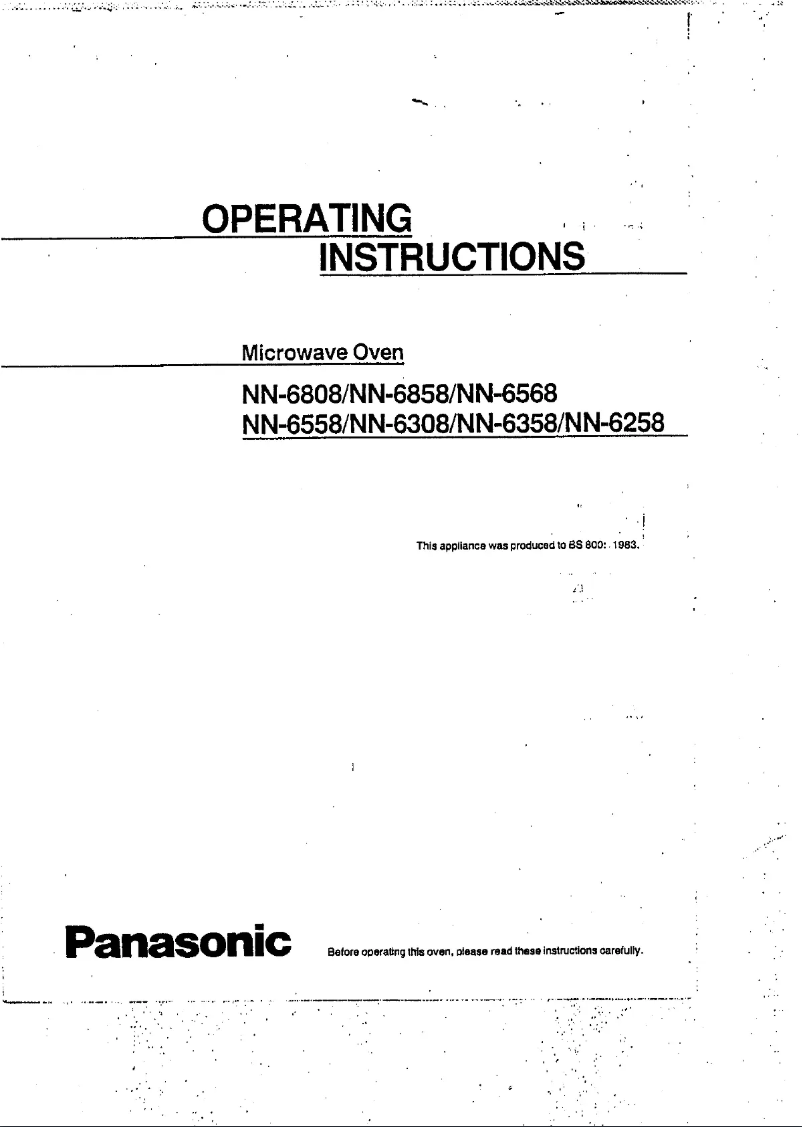Page 1 de la notice Manuel utilisateur Panasonic NN-6308